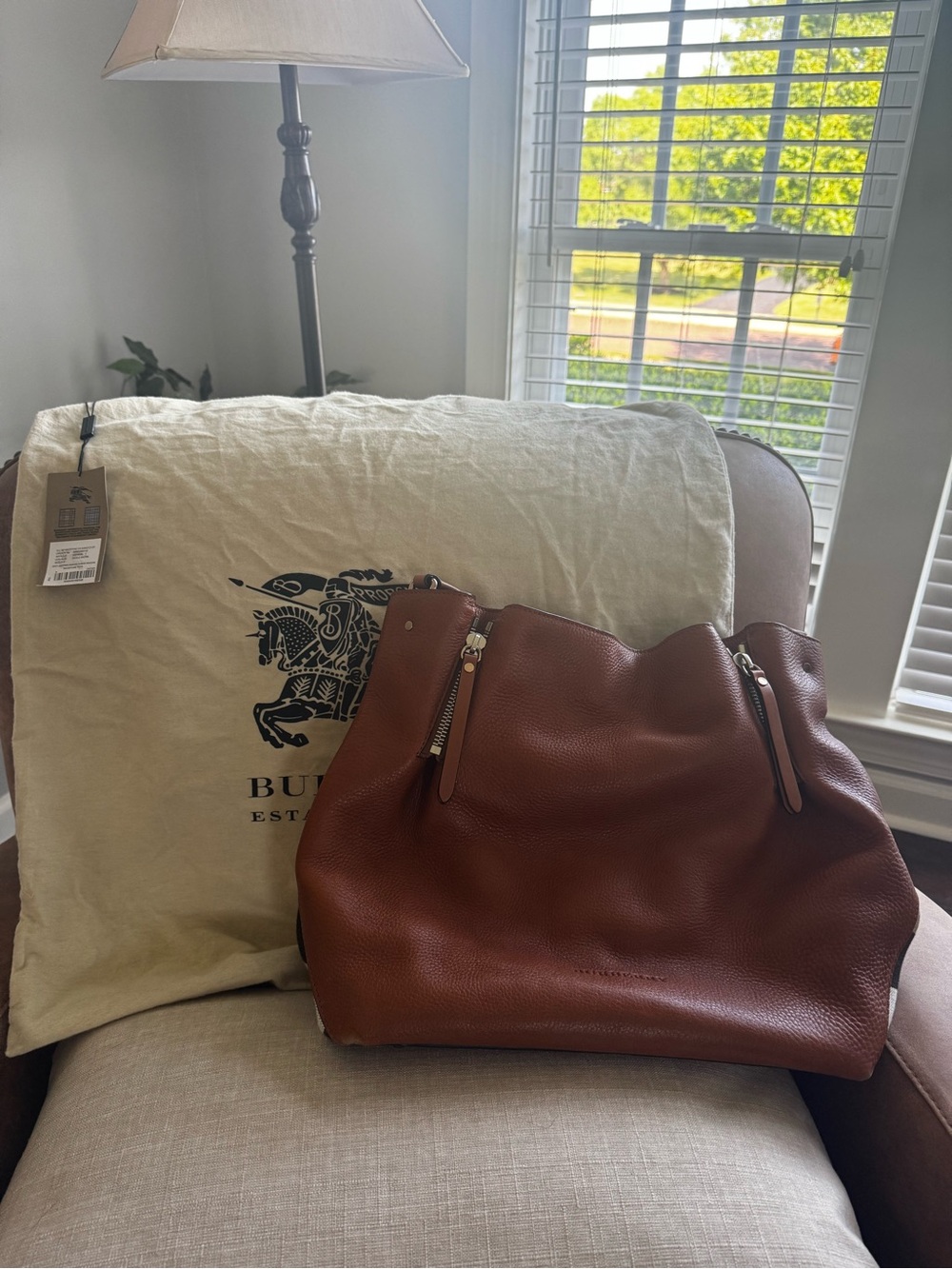 Burberry Saddle Brown Canvas Check Maidstone Tote